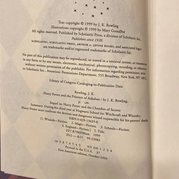 Harry Potter and the Prisoner of Azkaban Hardcover Book - Picture 3 of 3